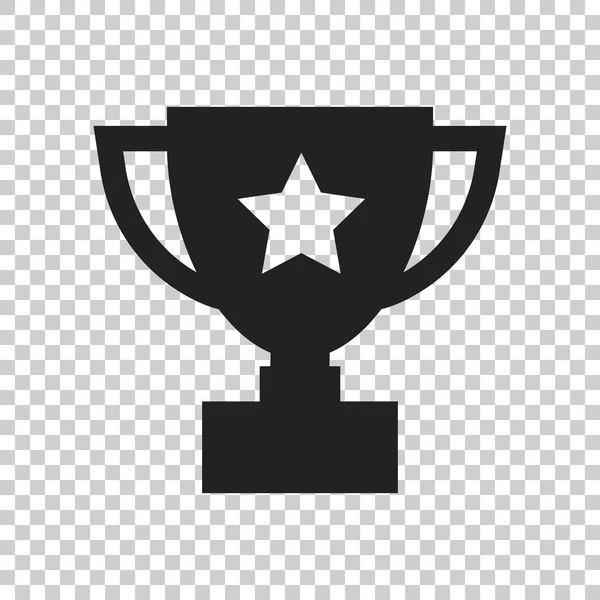 Trofee cup platte vector pictogram. Eenvoudige winnaar symbool. Zwarte illustratie geïsoleerd op geïsoleerde achtergrond. — Stockvector