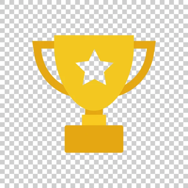 Trofee cup platte vector pictogram. Eenvoudige winnaar symbool. Gouden illustratie geïsoleerd op geïsoleerde achtergrond. — Stockvector