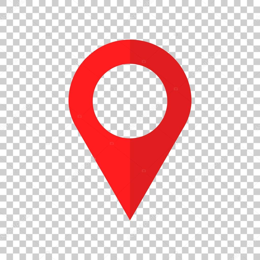 Pin icon vector. Location sign in flat style isolated on isolated background. Navigation map, gps concept.