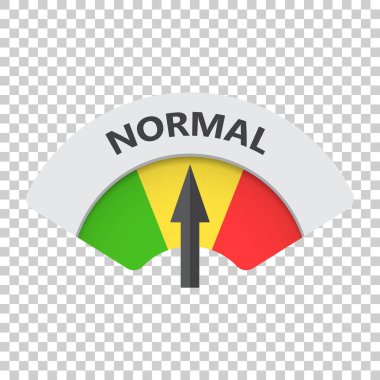 Normal düzeyde risk ölçüm vektör simgesi. Normal yakıt illüstrasyon izole arka plan üzerinde.