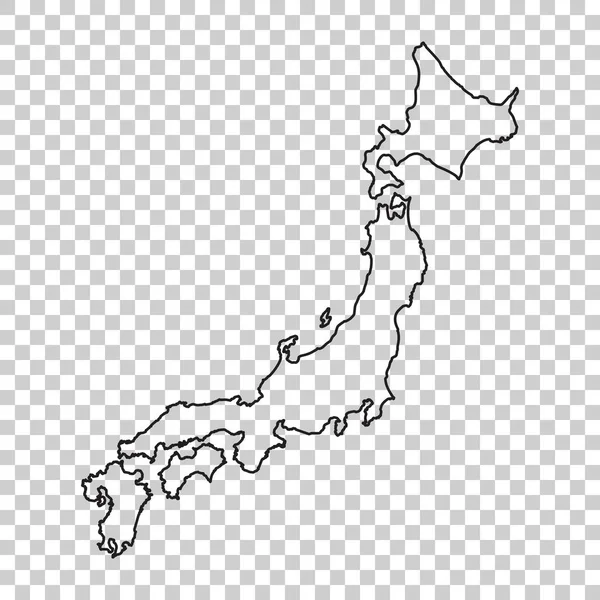 Japan Map in line style on isolated background. Vector illustration. — Stock Vector