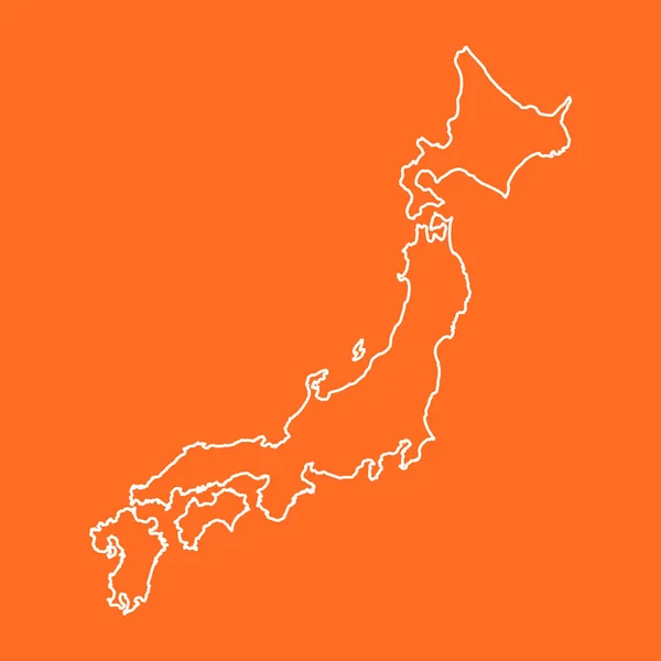 Japan Map in line style on orange background. Vector illustration. — Stock Vector