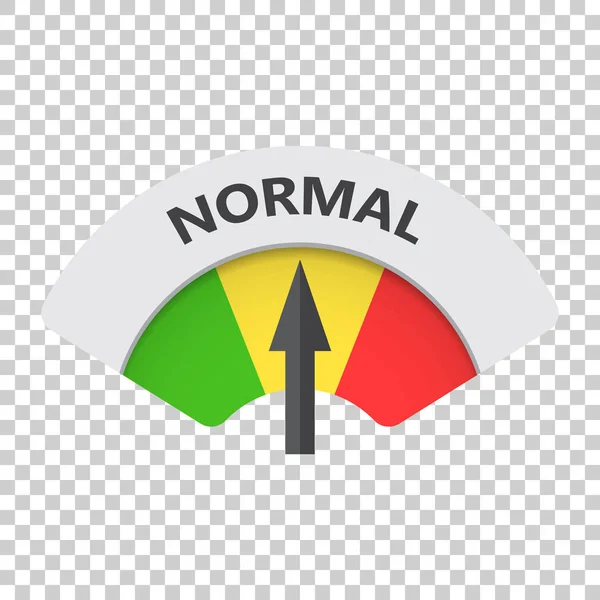 Icona del vettore indicatore di rischio di livello normale. Illustrazione normale del carburante su fondo isolato . — Vettoriale Stock