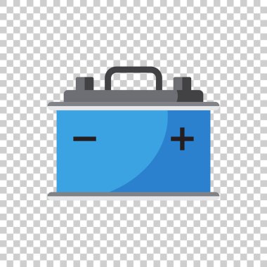 Araba pil düz vektör simgesi izole arka plan üzerinde. Oto Akü pil enerji güç illüstrasyon.