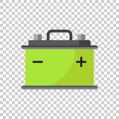 Araba pil düz vektör simgesi izole arka plan üzerinde. Oto Akü pil enerji güç illüstrasyon.