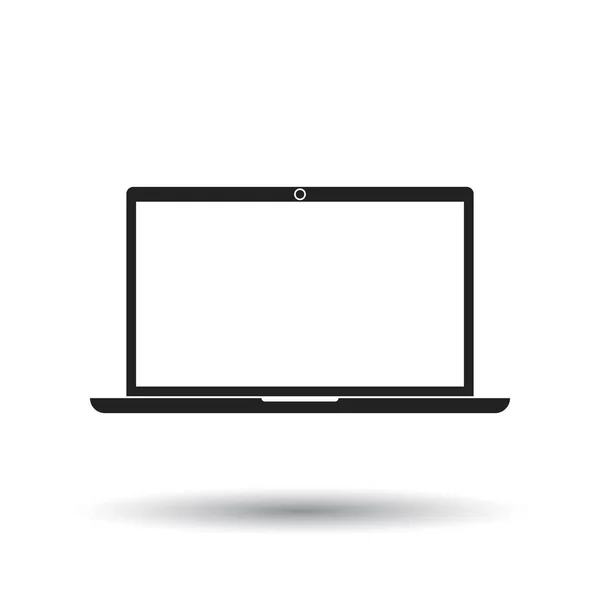 Laptop-Symbol. flache Vektordarstellung. Laptop-Zeichen-Symbol mit Schatten auf weißem Hintergrund. — Stockvektor