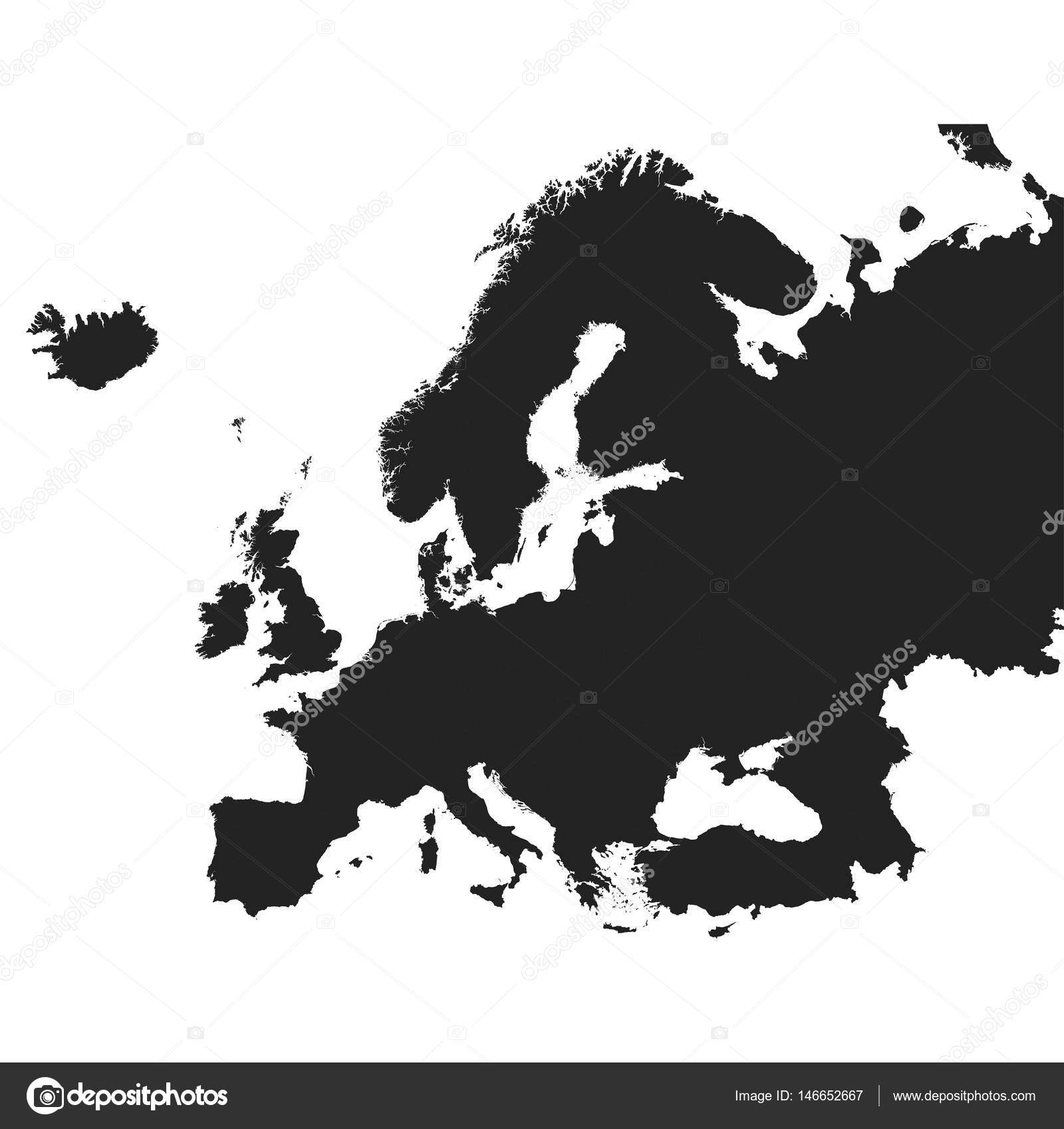 Ícone do mapa de Europa. Ilustração em vetor plana. Símbolo de sinal de