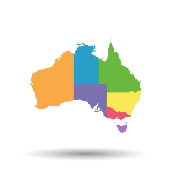 Australie icône de carte. Illustration vectorielle plate. Australie signe symbole avec ombre sur fond blanc . — Image vectorielle