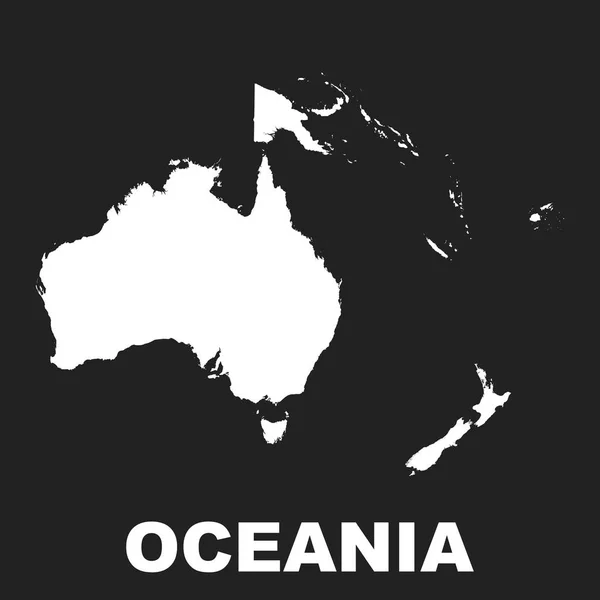 Australien och Oceanien Kartikon. Flat vektorillustration. Sverige skylt symbol på svart bakgrund. — Stock vektor