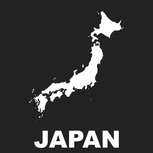 Japan map icon. Flat vector illustration. Japan sign symbol on black background. — Stock Vector