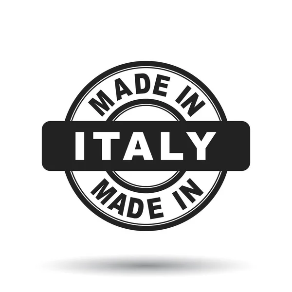 Sello negro hecho en Italia. Ilustración vectorial sobre fondo blanco — Vector de stock