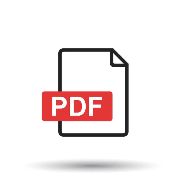 Pdf-Symbol auf weißem Hintergrund. Vektorillustration. — Stockvektor