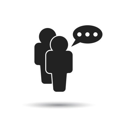 Balonu simgesinin insanlarla. Düz vektör çizim. İnsanlar sembolü beyaz zemin üzerine gölge ile kayıt.