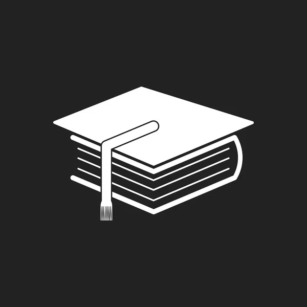 教育と本。黒い背景にフラット アイコン ベクトル図. — ストックベクタ