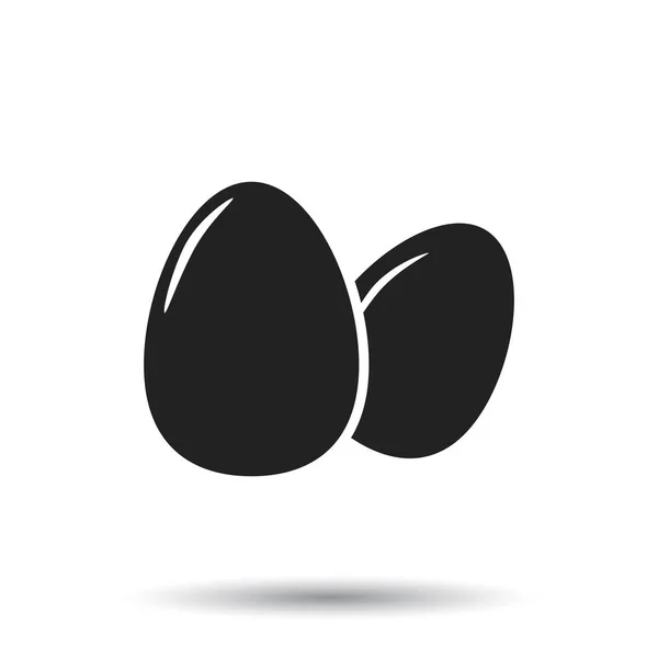 Æggeikon. Flad vektorillustration på hvid baggrund – Stock-vektor