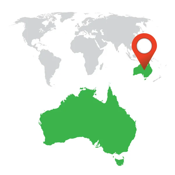 Gedetailleerde kaart van Australië en de wereld kaart navigatie instellen. Platte vectorillustratie. — Stockvector