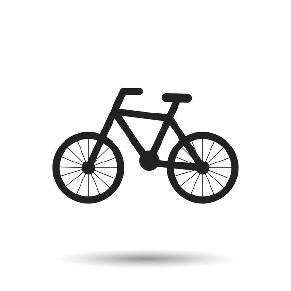 Значок силуэта велосипеда на белом фоне. Велосипедная векторная иллюстрация в плоском стиле. Иконки для дизайна, сайт . — стоковый вектор