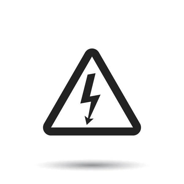 Hoogspanning gevaar teken pictogram. Gevaar elektriciteit vectorillustratie op witte achtergrond. — Stockvector