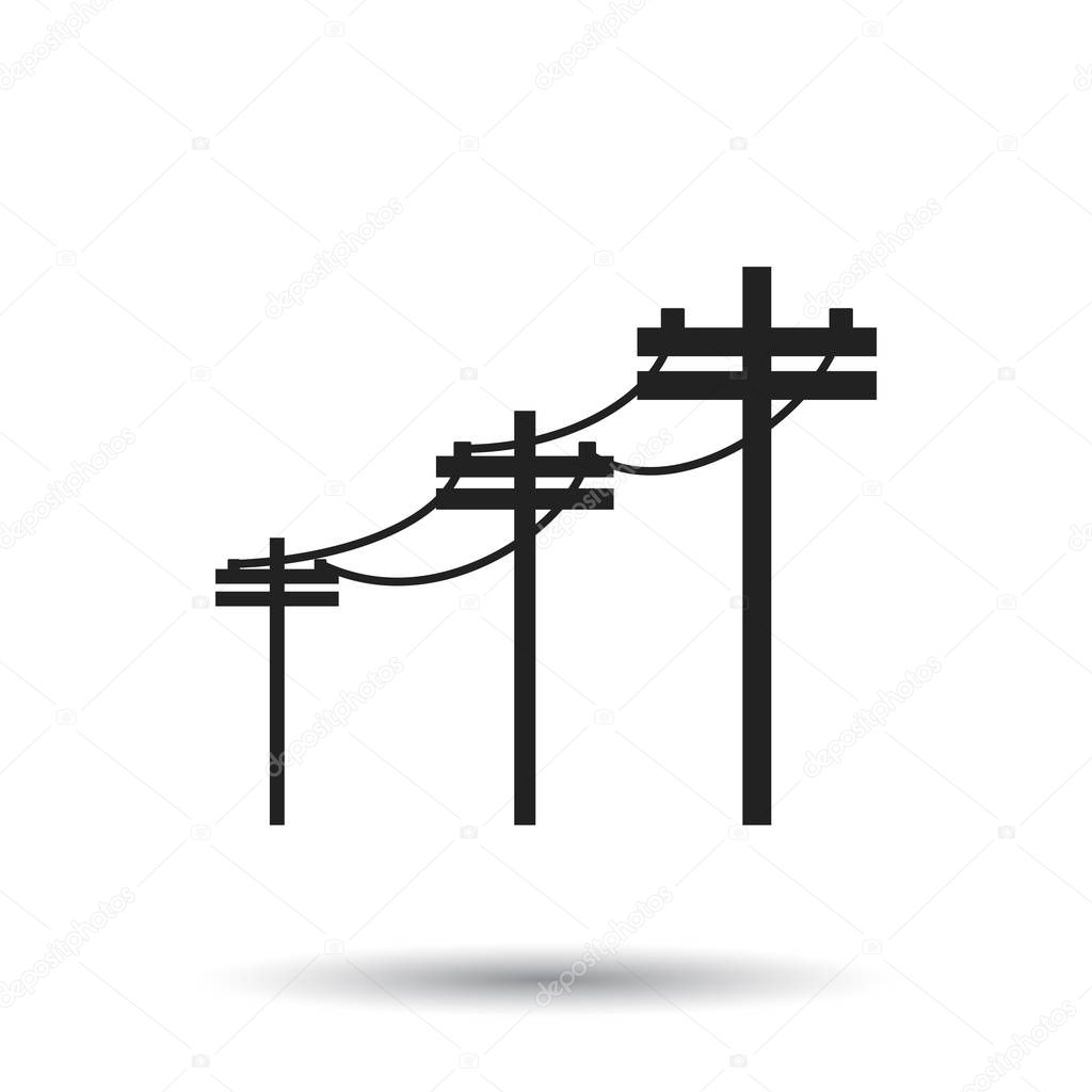 Linie wysokiego napięcia. Słup elektryczny wektor ikona na ... telephone line extension wiring 