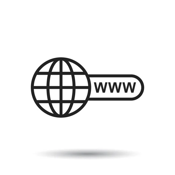 Vai all'icona web. Illustrazione vettoriale piatta Internet per sito web su sfondo bianco . — Vettoriale Stock