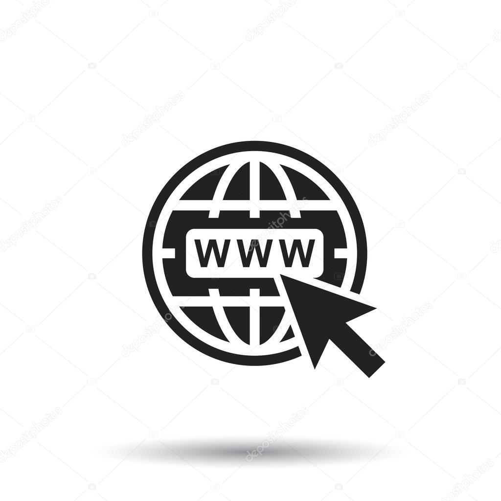 Go to web icon. Internet flat vector illustration for website on isolated background.
