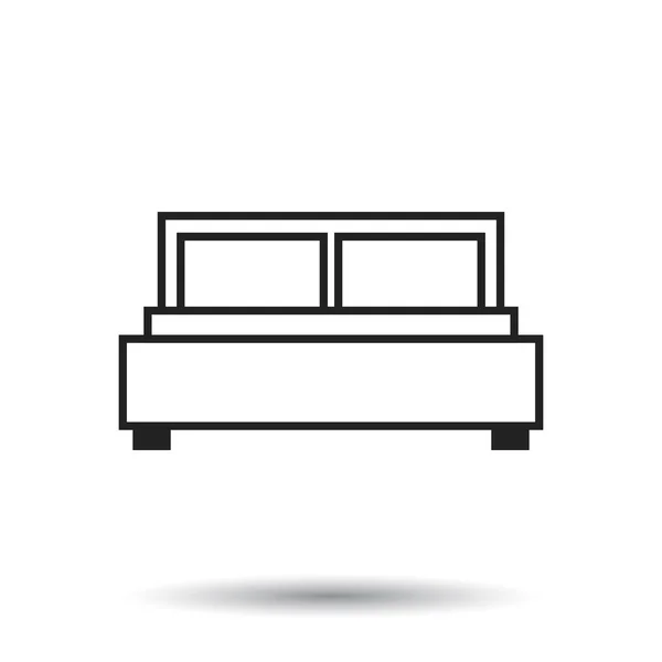 Ilustración vectorial de cama aislada sobre fondo blanco. Icono de la cama vector ilustración . — Vector de stock
