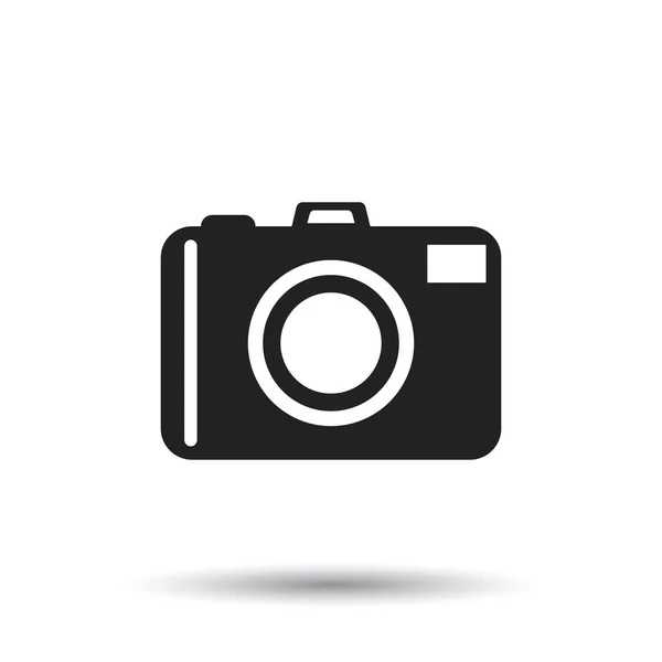 Icona della fotocamera su sfondo bianco. Illustrazione vettoriale piatto . — Vettoriale Stock