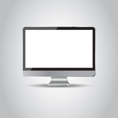 Masaüstü bilgisayar düz kutsal kişilerin resmi. Gerçekçi vektör çizim