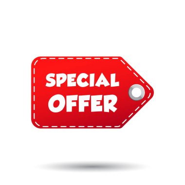 Özel Fırsat asmak etiket. Beyaz arka plan üzerinde etiket vektör çizim