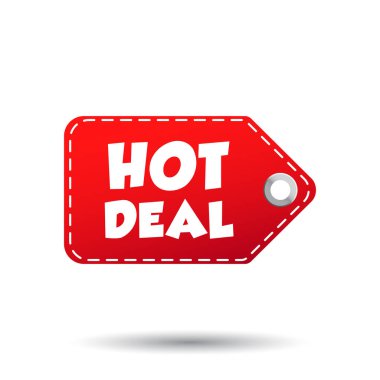 Sıcak Fırsat asmak etiket. Beyaz arka plan üzerinde etiket vektör çizim