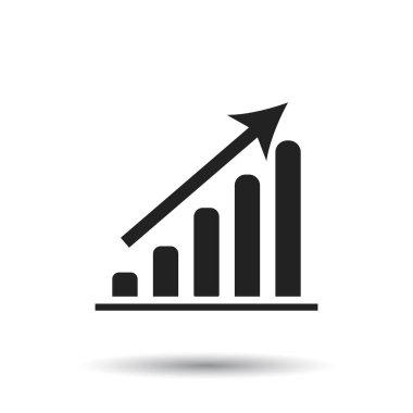 İş grafik simgesi. Beyaz arka plan üzerinde grafik düz vektör çizim.