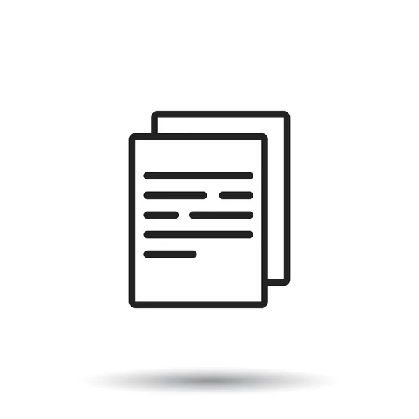 Icono del documento vector ilustración plana. Símbolo de documentos aislados. Pictograma de diseño gráfico de página de papel — Vector de stock