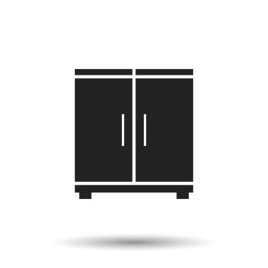 Dolap simgesi beyaz arka plan üzerinde. İşletme, pazarlama, Internet için modern düz piktogram. Web sitesi tasarımı basit düz vektör simgesi.