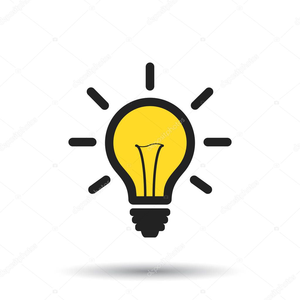 Light bulb line icon vector, isolated on white background. Idea sign