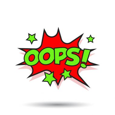 Ayy komik ses efektleri. Vektör çizim ses kabarcık konuşma word ve komik karikatür ifade ile geliyor.