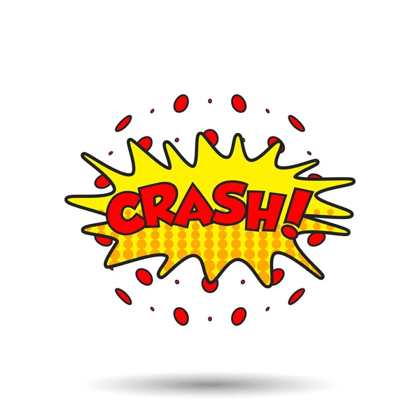 Crash komische geluidseffecten. Geluid zeepbel toespraak met woord en komische cartoon uitdrukking klinkt vectorillustratie. — Stockvector