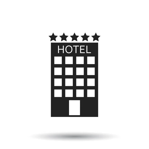 Hotelsymbol auf isoliertem Hintergrund. einfaches flaches Piktogramm für Business, Marketing, Internetkonzept. trendiges modernes Vektorsymbol für Websitedesign oder mobile App. — Stockvektor