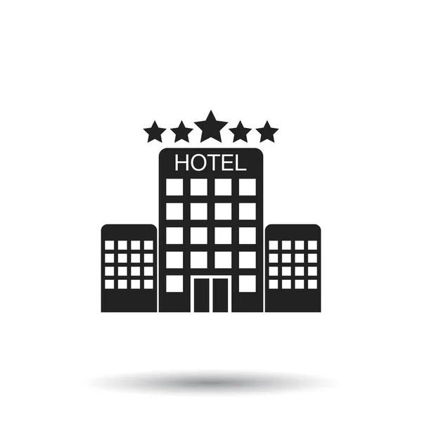 Hotel icon on isolated background. Simple flat pictogram for business, marketing, internet concept. Trendy modern vector symbol for web site design or mobile app. — Stock Vector