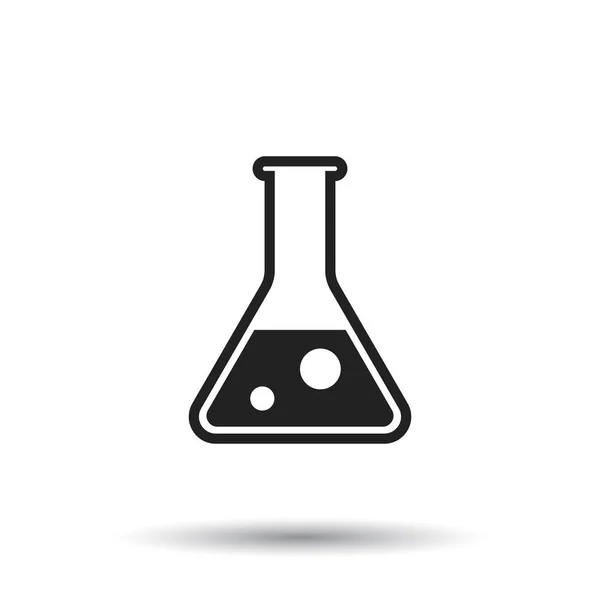 Chemische reageerbuis pictogram pictogram. De apparatuur van het chemische laboratorium geïsoleerd op een witte achtergrond. Experiment kolven voor wetenschappelijk experiment. Trendy moderne vector symbool. Eenvoudige vlakke afbeelding — Stockvector