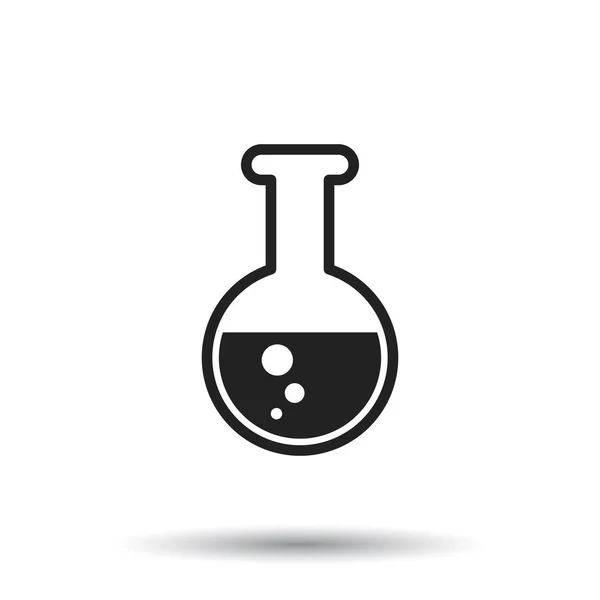 Icono del pictograma del tubo de ensayo químico. Equipo químico de laboratorio aislado sobre fondo blanco. Frascos de experimentos para experimentos científicos. Símbolo de vector moderno de moda. Ilustración plana simple — Vector de stock