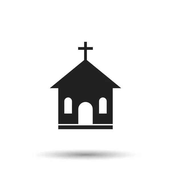Kyrkan helgedom vektor illustration ikonen. Enkla platta piktogram för affärer, marknadsföring, mobilapp, internet på vit bakgrund — Stock vektor