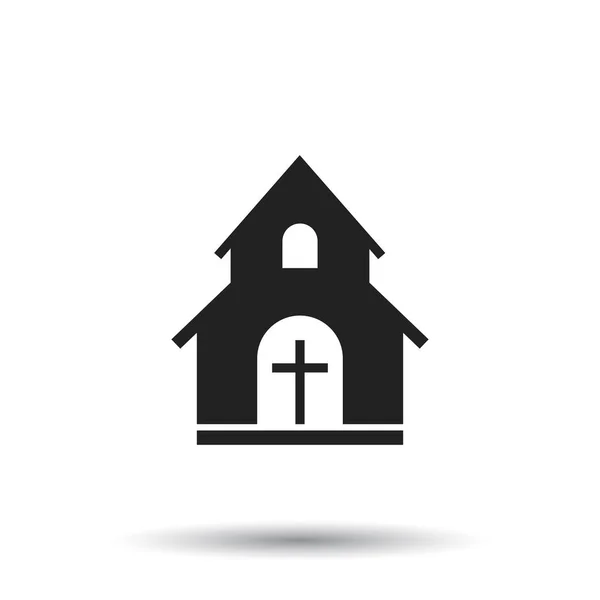 Иконка векторной иллюстрации святилища церкви. Простая плоская пиктограмма для бизнеса, маркетинга, мобильного приложения, интернет на белом фоне — стоковый вектор