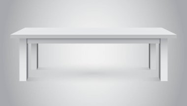 3D tablo nesne tanıtımı için vektör. Boş beyaz üst tablo üzerinde gri arka plan izole.