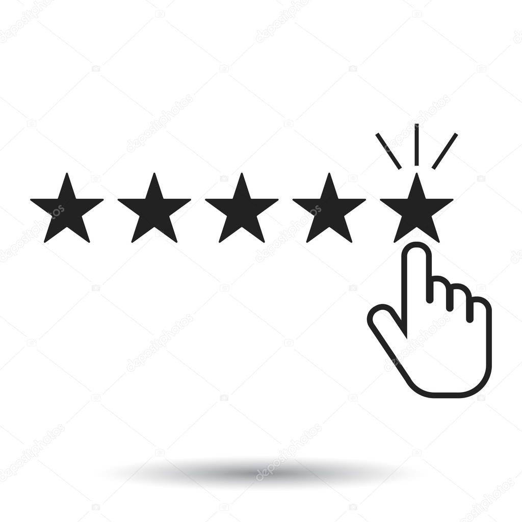 Customer reviews, rating, user feedback concept vector icon. Flat illustration on white background.