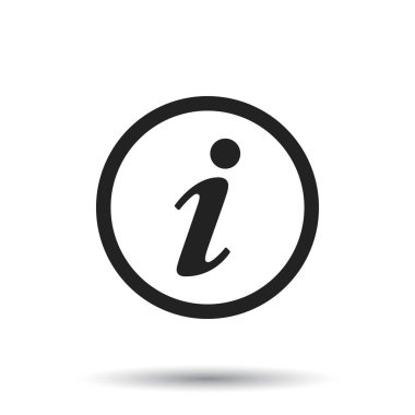 Bilgi simge vektör çizim düz stil beyaz arka plan üzerinde izole içinde. Web sitesi tasarımı, logo, app kullanıcı arabirimi sembolü.