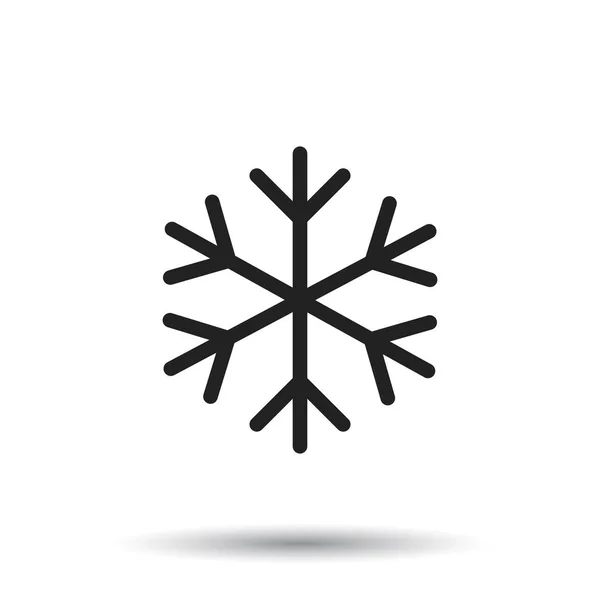 Icono de copo de nieve ilustración vectorial en estilo plano aislado sobre fondo blanco. Símbolo de invierno para el diseño del sitio web, logotipo, aplicación, ui . — Vector de stock