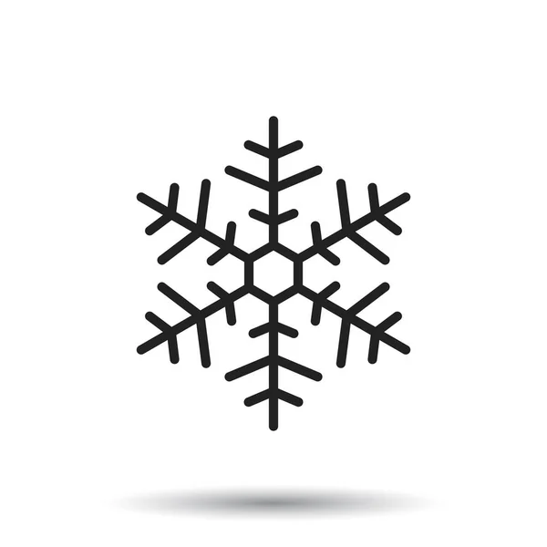 Icono de copo de nieve ilustración vectorial en estilo plano aislado sobre fondo blanco. Símbolo de invierno para el diseño del sitio web, logotipo, aplicación, ui . — Vector de stock