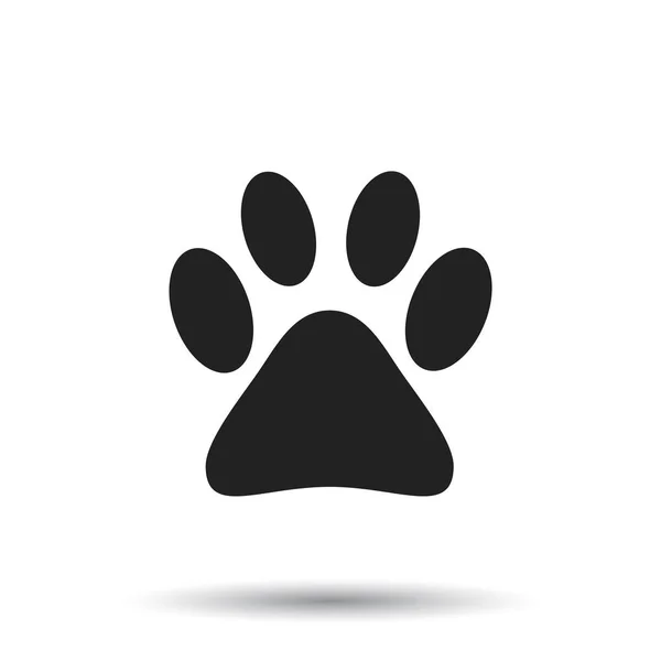 Tlapa tisku ikonu vektorové ilustrace izolované na bílém pozadí. Pes, kočka, medvěd tlapka symbol plochý piktogram. — Stockový vektor