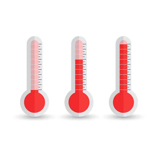 Thermometers-icoon met verschillende niveaus. Platte vectorillustratie geïsoleerd op witte achtergrond. — Stockvector