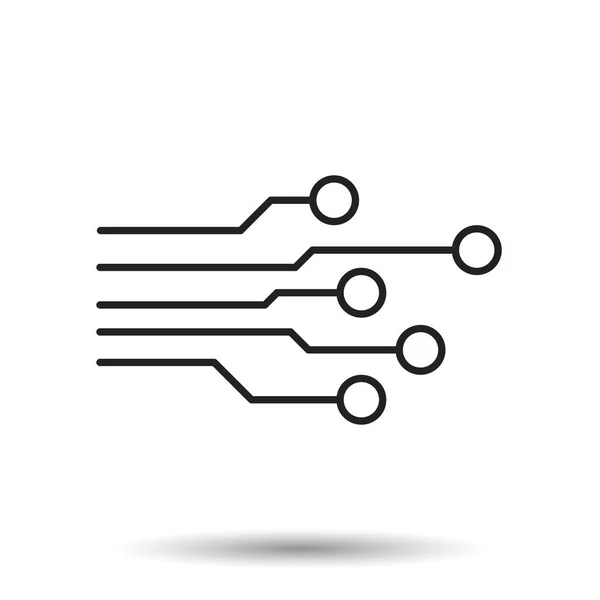 Icono de placa de circuito. Esquema tecnológico símbolo vector plano ilustración sobre fondo blanco . — Vector de stock